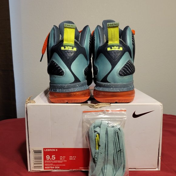 NIKE LEBRON 9 CANNON SNEAKERS WITH EXTRA SET BLUE LACES AND BOX - SIZE 9.5 - Picture 10 of 16